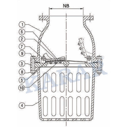 Cast Iron Swing Type Foot Valve