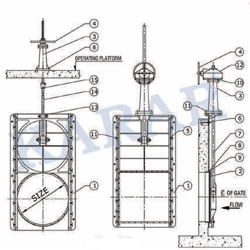 Cast Iron Sluice Gate Wall Mounted