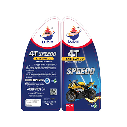 900Ml 4T Sae 10W-30 Speedo Lubin Engine Oil Application: Two Wheeler
