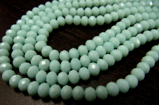 Light Amazonite Hydro Quartz Rondelle Faceted 6mm Beads Strand 17 Inches Long - Beads Colour: Green