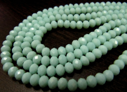 Light Amazonite Hydro Quartz Rondelle Faceted 6mm Beads Strand 17 Inches Long - Beads Colour: Green