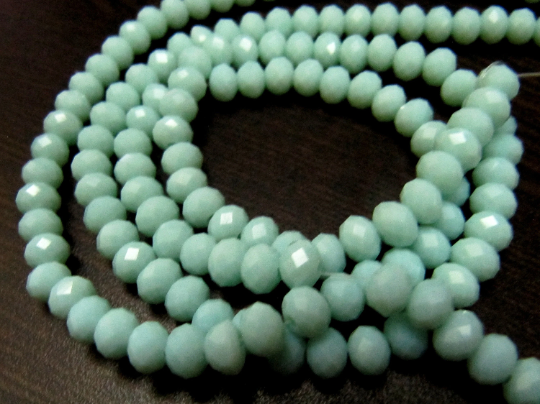 Light Amazonite Hydro Quartz Rondelle Faceted 6mm Beads Strand 17 Inches Long - Beads Colour: Green