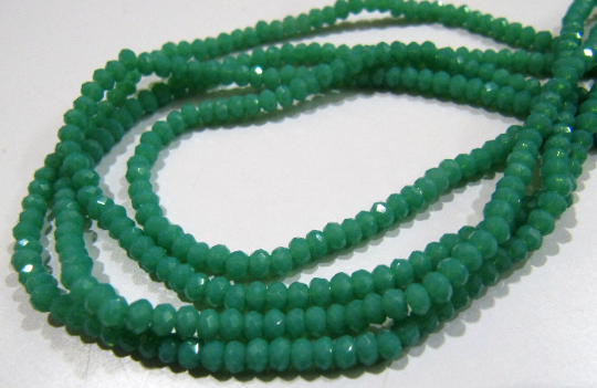 Green Amazonite Hydro Quartz Rondelle Faceted 3mm Beads Strand 16'' Long - Material: Stone