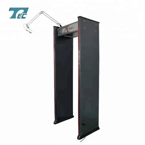 Multi Zone Door Frame Metal Detector - Metal, 2 Meter, Black | Plugged in Charging, Rechargeable Batteries, Built-in Speaker Alarm, LED Lights