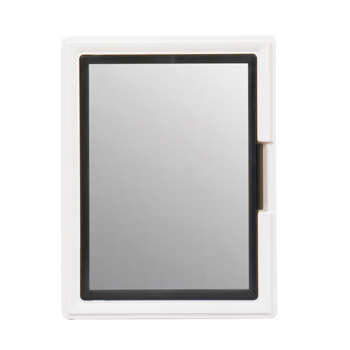 3 Shelves  Black Door Bathroom Mirror Cabinet - Color: White