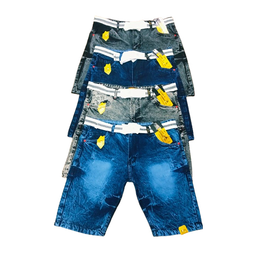 Mens Denim Shorts - Denim Material, Available In Multiple Sizes, Multicolor Option | Zipper Closure, Timeless Plain Dyed Design