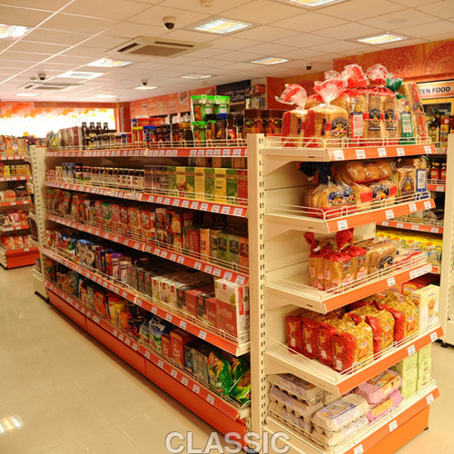 Gondola Display Rack - Multi-Layer Design, High-Quality Build for Commercial Use, Customizable Color Options, Ideal for Supermarkets