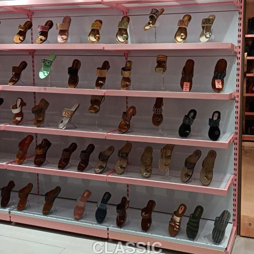 Shoes Display Rack - Durable Multi-Layered Design | High-Quality Materials, Custom Color Options, Ideal for Commercial Use in Markets and Shops