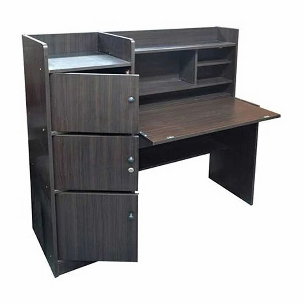 Straight Wooden Display Counter - Color: As Per Requirement Based