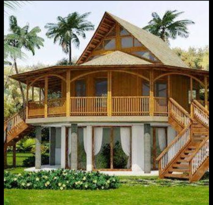 Bamboo Hut Making - Color: Brown
