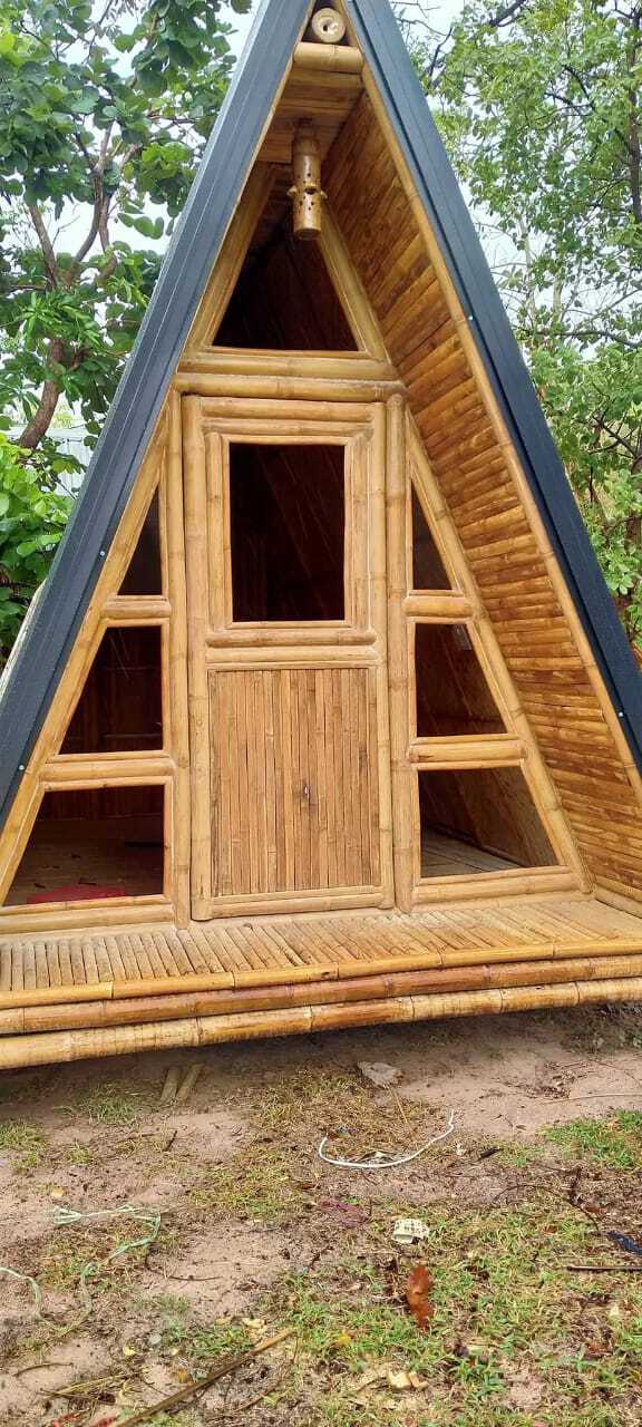 Bamboo Hut Making - Color: Brown