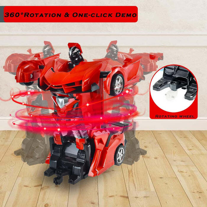 2 In 1 Automatic Robot Converted Remote Control Car With Light Scale 360a A A A Drifting Deformation Robot Car Toy Kids Boys 18035