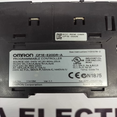 Omron Cp1e-e20dr-a Cpu Unit - Plastic And Metal Housing, 12 Digital Inputs, 8 Relay Outputs, Built-in Rs232c, Ip20 Protection