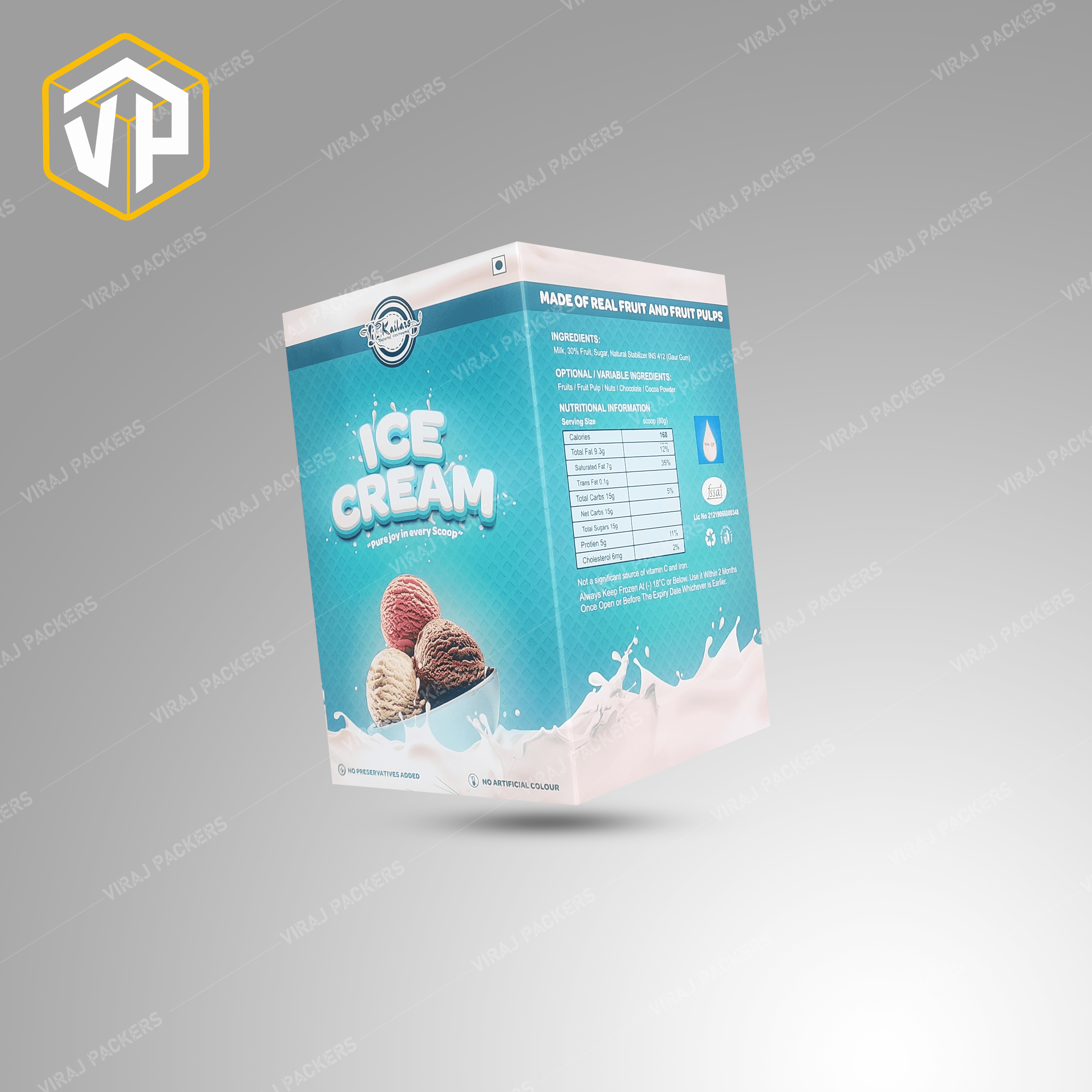 Ice Cream Packaging Box - Customized Size, Glossy Lamination, Uv Offset Printing | Food-grade Paper Material, Excellent Insulation