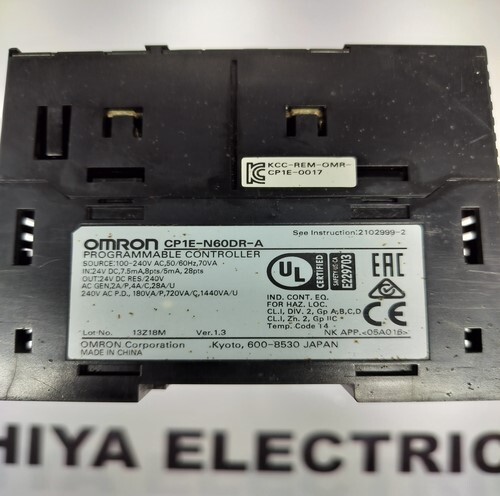 Omron Cp1e-n60dr-a Plc Module - Industrial Grade Plastic, 160x90x83mm, 60 I/o Points | High-efficiency Cpu, Relay Outputs, Din Rail Mount