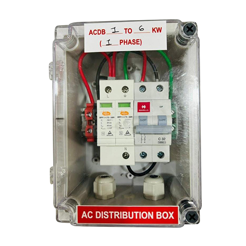 6KW Single Phase AC Distribution Box - High-Quality Plastic & Stainless Steel, IP67 Water & Dust Resistant, Smooth Galvanized Finish