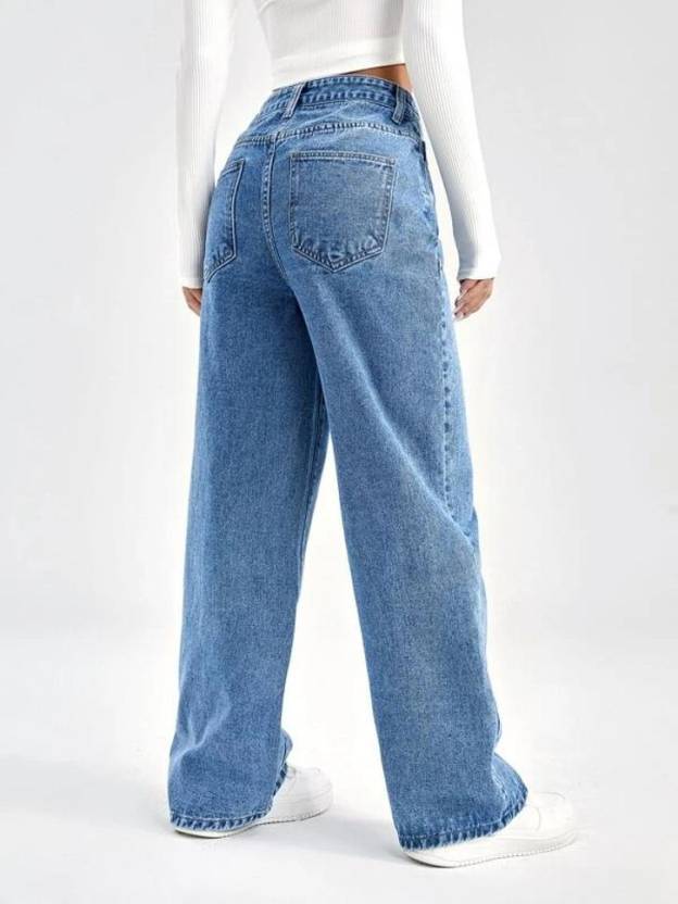 Women Straight Fit High Rise Light Blue Jeans - Age Group: >16 Years
