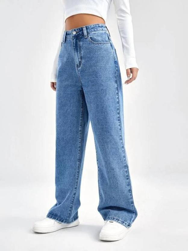 Women Straight Fit High Rise Light Blue Jeans - Age Group: >16 Years