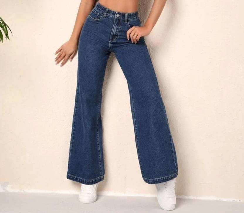 Women Straight Fit High Dark Blue Rise Jeans - Age Group: >16 Years