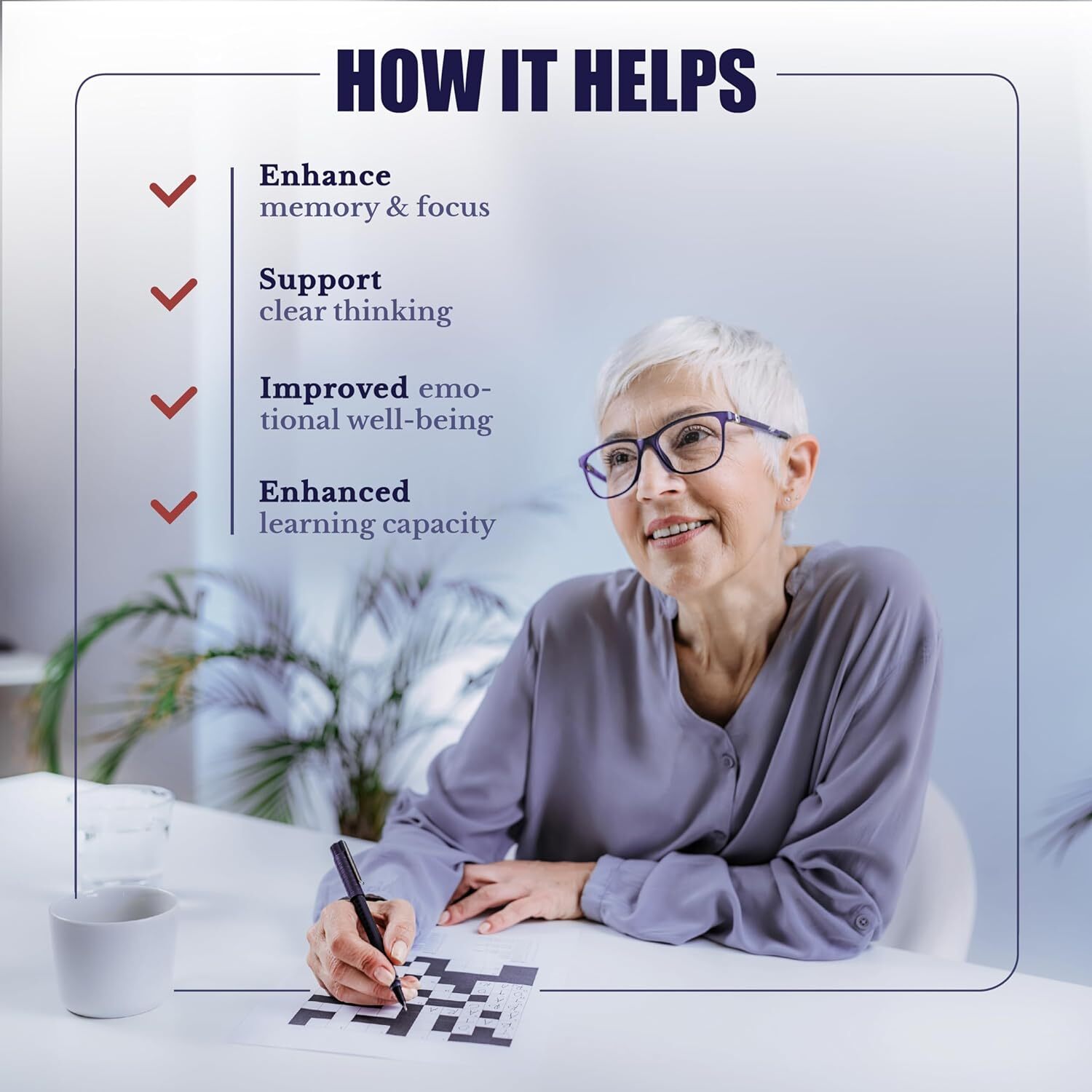 Nation Health Md Cognilux - 60 Vegetarian Capsules | Brain Health, Memory Boost, Cognitive Function, Focus Enhancement, Mood Elevation