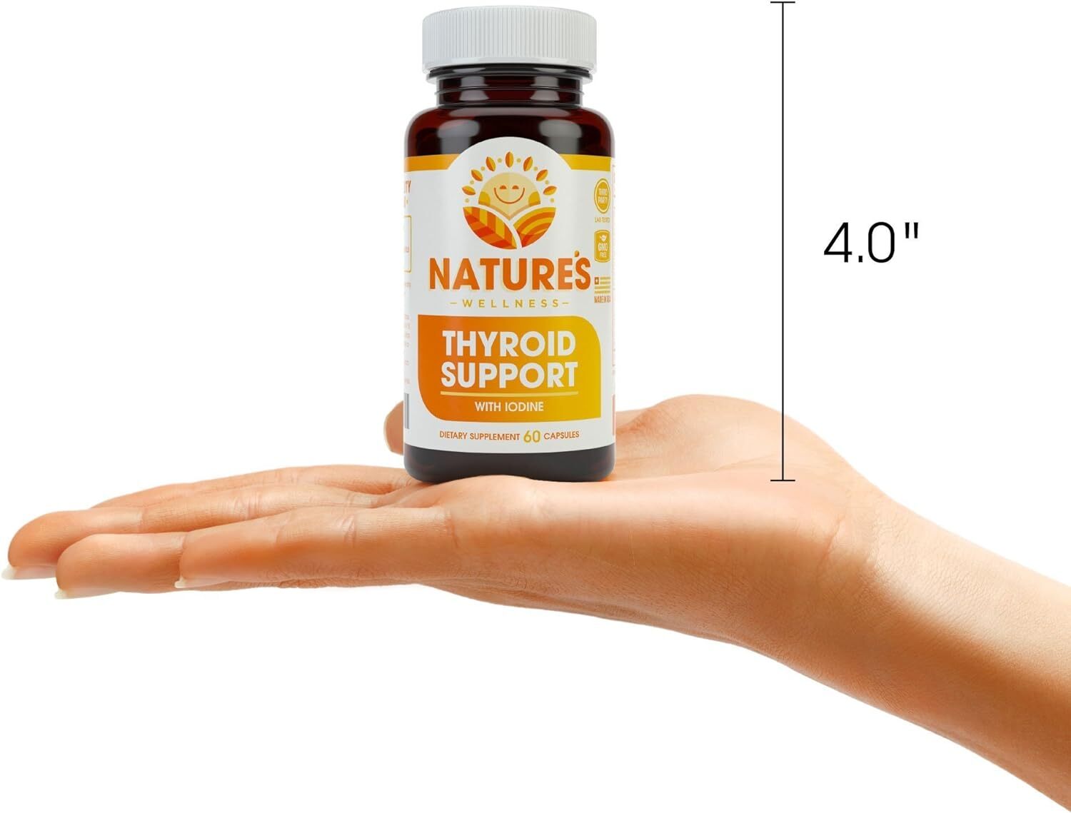 Natures Wellness Thyroid Support Complex With Iodine - 60 Capsules | Immune Support, Improved Energy, Weight Loss Aid, Thyroid Function Support