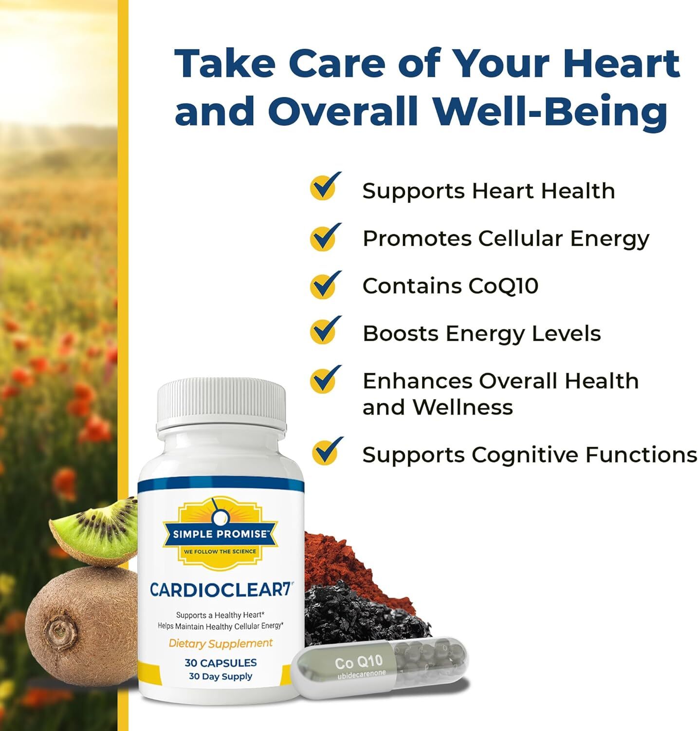 Simple Promise Cardio Clear 7 Heart Health Supplements