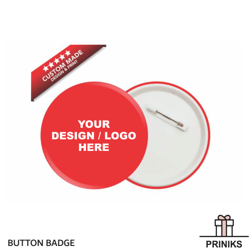 Button Badge - 58mm Diameter, Round Design With Safety Pin Fastener For Effective Promotion
