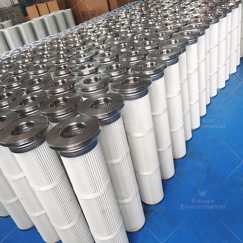 Cylinder Cartridge Filters - Stainless Steel Or Carbon Steel, Dn160 And Dn200 Standard Sizes, Blue And White Metal Finish, 1-year Warranty, Ideal For Pulse Jet Dust Collectors In Industrial Applications