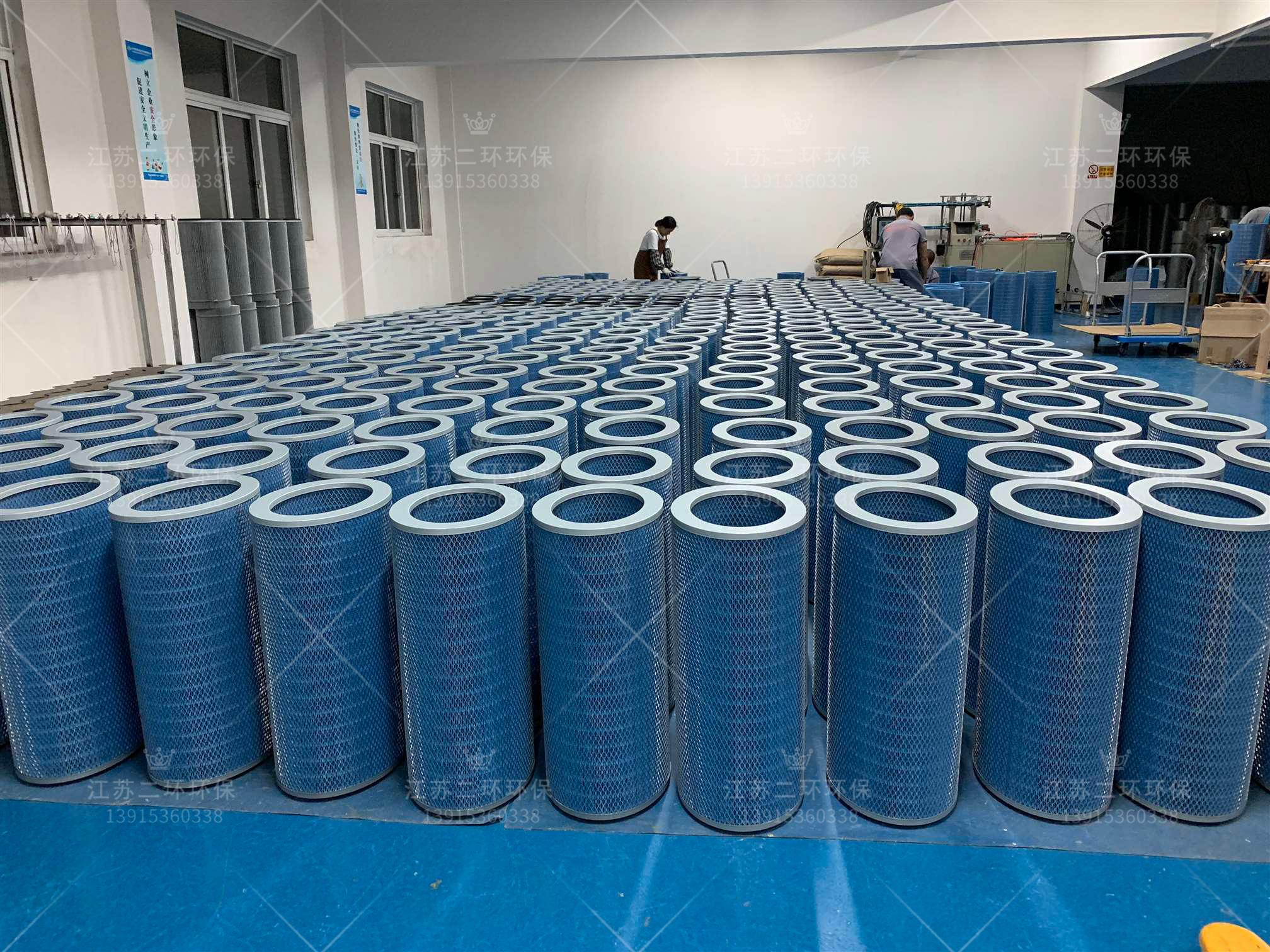 Cylinder Cartridge Filters - Stainless Steel Or Carbon Steel, Dn160 And Dn200 Standard Sizes, Blue And White Metal Finish, 1-year Warranty, Ideal For Pulse Jet Dust Collectors In Industrial Applications