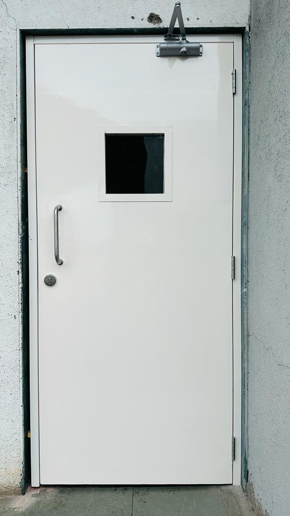 Metal Fire Doors - Galvanized Steel, Customized Size, Ral Shades Color | 120 Minutes Fire Rated, Powder Coated, Hinged Open Style