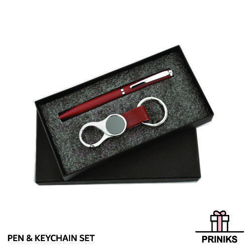 Pen & Card Holder Sets - Rigid Box Pack, Standard Shape, Brown Color | Customizable With Logo Printing For Corporate And Promotional Use