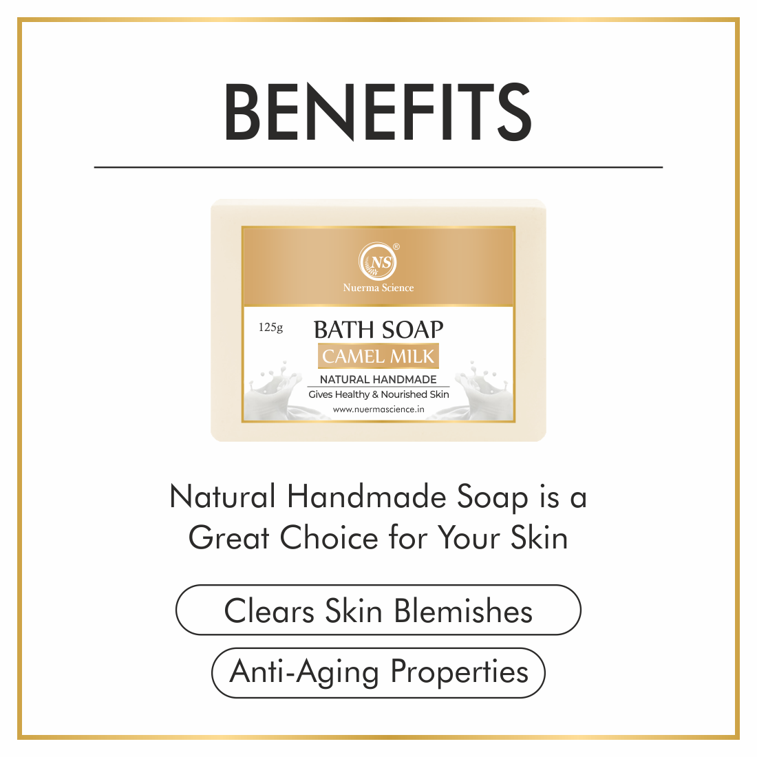 Nuerma Science Camel Milk Bath Soap - Natural Herbal Formula, 100% Herbal & Organic, Nourishing And Moisturizing For Soft Radiant Skin