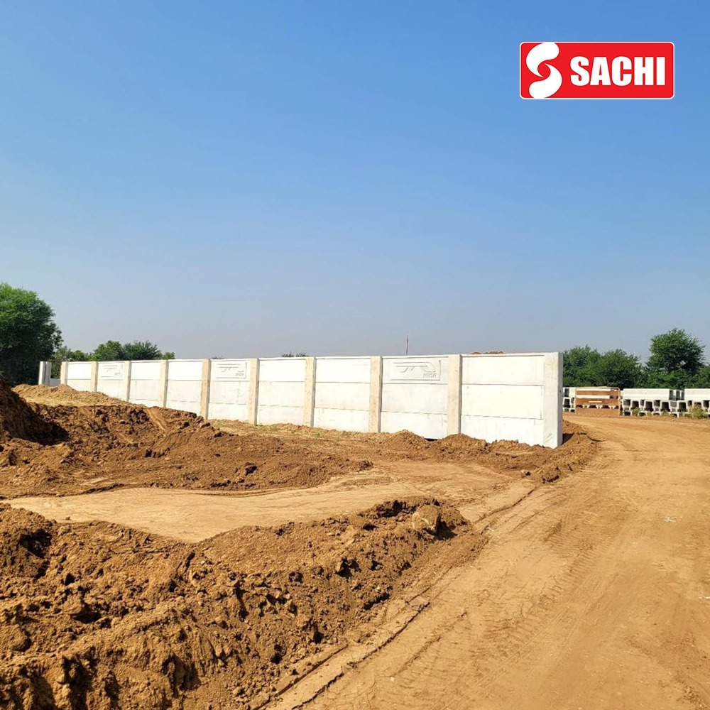 Precast Boundary Walls - Concrete Material, Custom Size For Industrial Use | Durable Design For Secure Applications