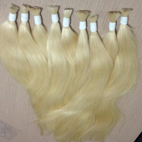 Cream Blonde Hair - Indian Remy Quality Elegant White Color For Professional Use Long-lasting Warranty