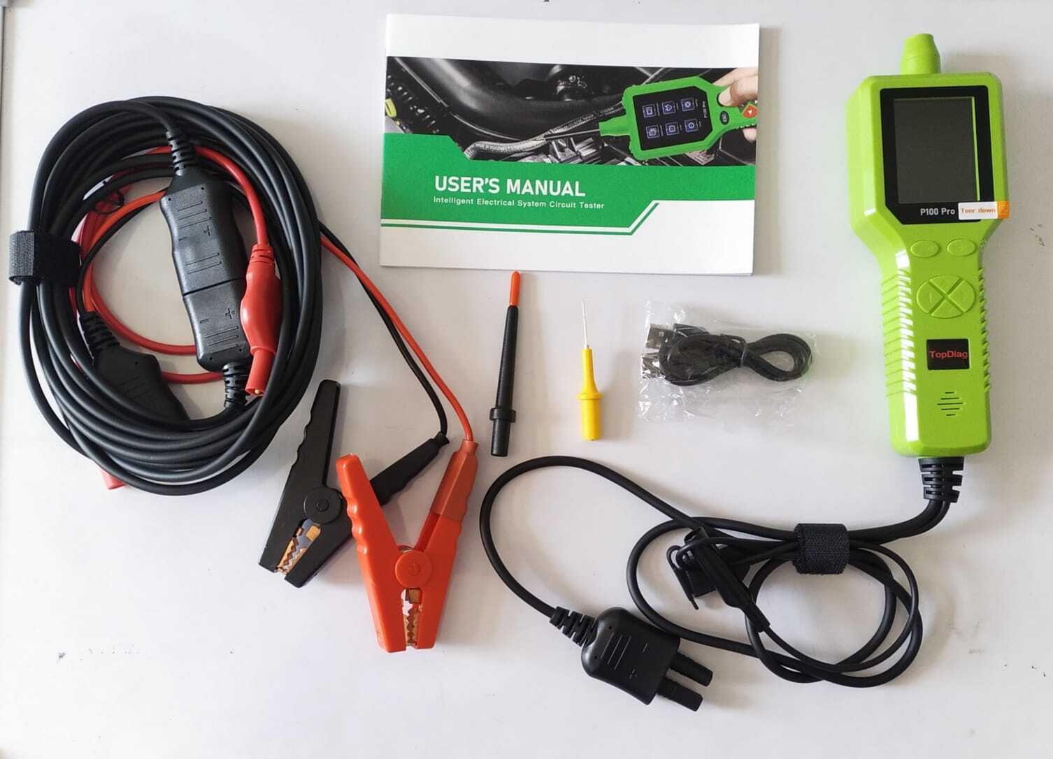 P100 Pro Electrical System Circuit Tester - 2.4 Inch Lcd Display | 9-30v Range, Electric Powered, 1-year Warranty