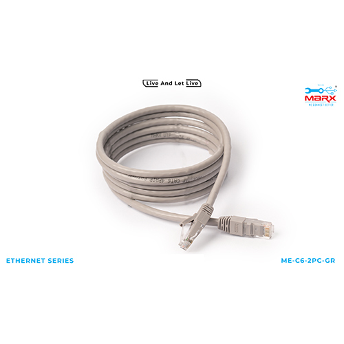 Marx Cat 6 2m Patch Cord - Pure Virgin Copper, 2m Length, Grey | Fluke Certified, Suitable for Broadband and Telecommunications
