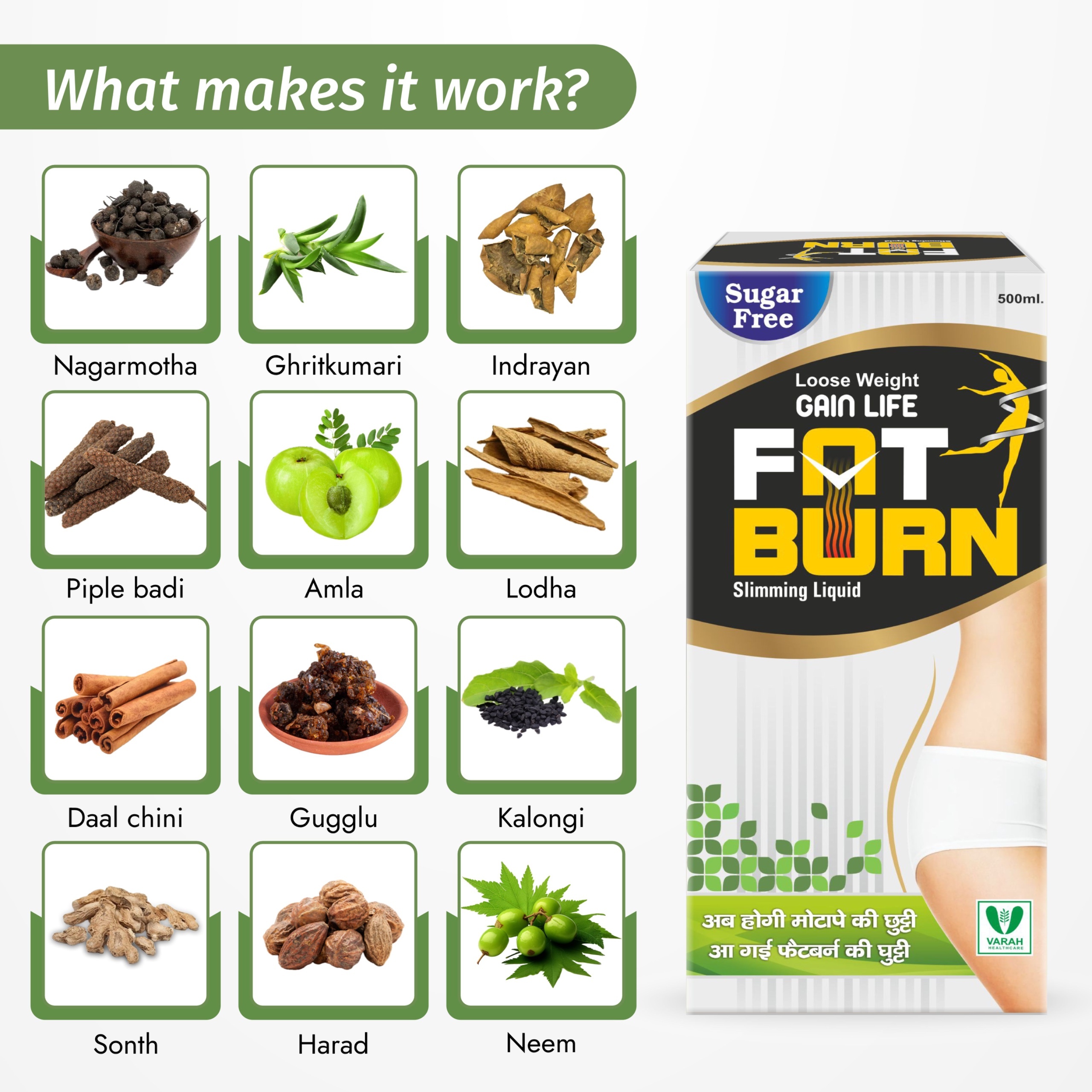 Fatburn Liquid - Herbal Slimming Solution, 1.6l Brownish Liquid | Thermogenic Effects, Age 18+