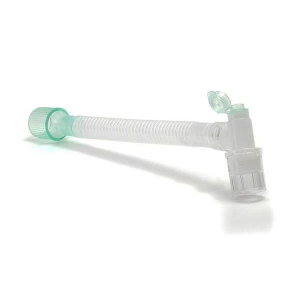 Plastic Flexible Catheter Mount - Flexible Co-polymer, Double Swivel Connector, Low Dead Space Volume, Minimal Compliance | Optimized Breathing System Connection