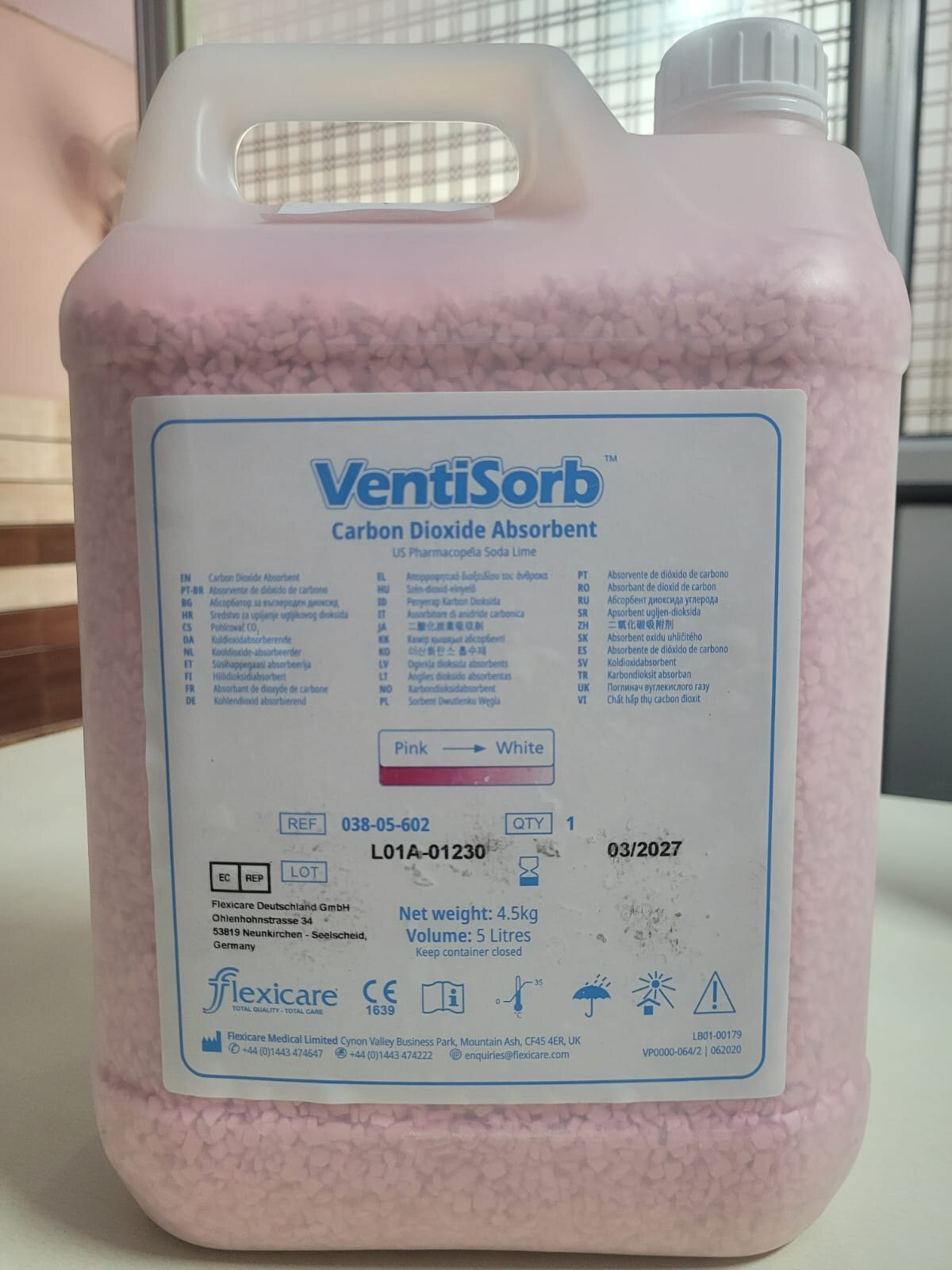 Sodalime (Ventisorb Flexicare) - High Hardness, Low Dust | Colour Change Indicator With Dual Options For Co2 Absorption Monitoring