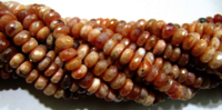 Natural Carnelian Rondelle Faceted Silver Coated 7-8mm Beads Strand 8''long