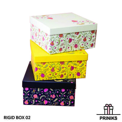 Rigid Boxes - Paper Material, Available In Various Sizes, Colors, And Finishes | Glossy Lamination, Uv Offset Printing, Square Shape, Foil Stamping