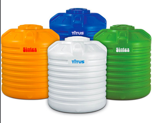 Sintex Water Tanks - High-Density Polyethylene, 500-10000 Liters Capacity, Cylindrical Shape, White Color, 5 Years Warranty