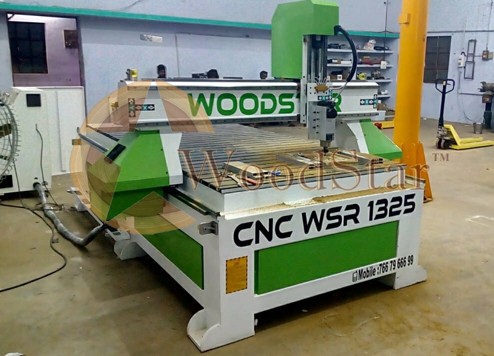 Woodstar Cnc Wood Working Router Machine - 1500x2500x300 Mm, Grey | High Precision Stepper Motor, 24000 Rpm Hqd Spindle, 1200 Kg Gross Weight, 12,000+ Designs Software Included