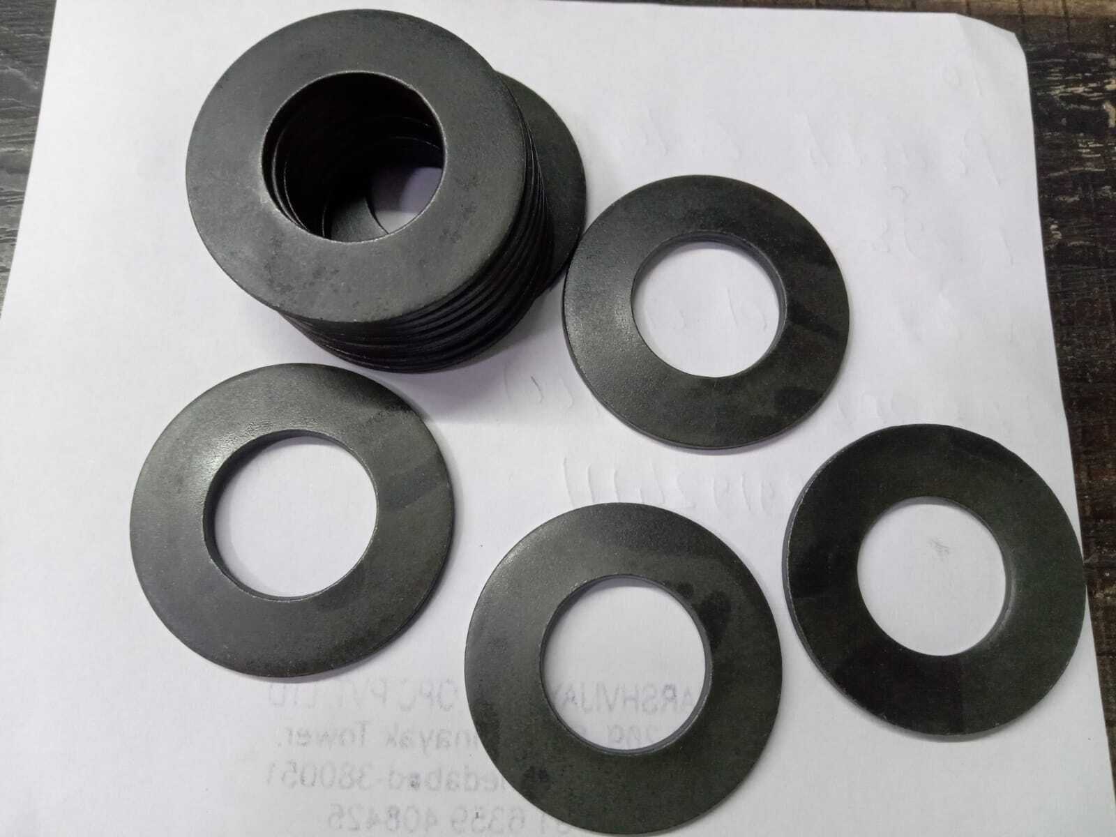 Cup Spring Washer - 50crv4 Steel, Conical Style, Black Color, Phosphated Finish | Compression Load Type, Industrial Usage, Custom Sizes Available