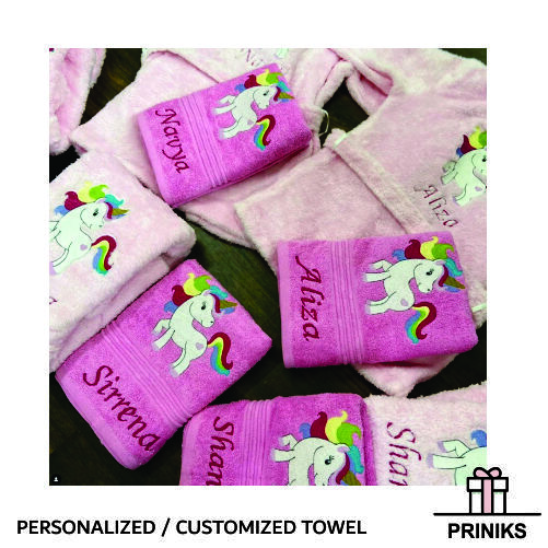 Personalized Bath Towel - Cotton Material, Customized Design, Multi-color Options For Gifting, Home Use, Travel