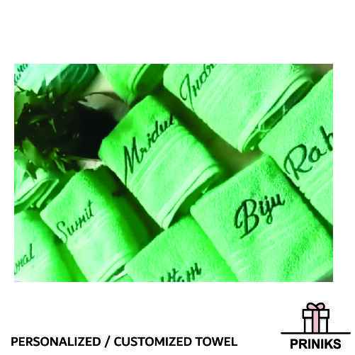 Personalized Bath Towel - Cotton Material, Customized Design, Multi-color Options For Gifting, Home Use, Travel
