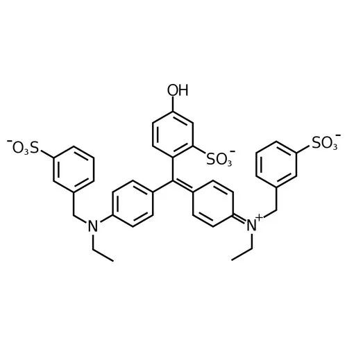 Fast Green FCF - CAS No: 2353-45-9, Molecular Formula: C37H34N2Na2O10S3, Molecular Weight: 808.85gm/mole, Powder Form, Room Temperature Storage