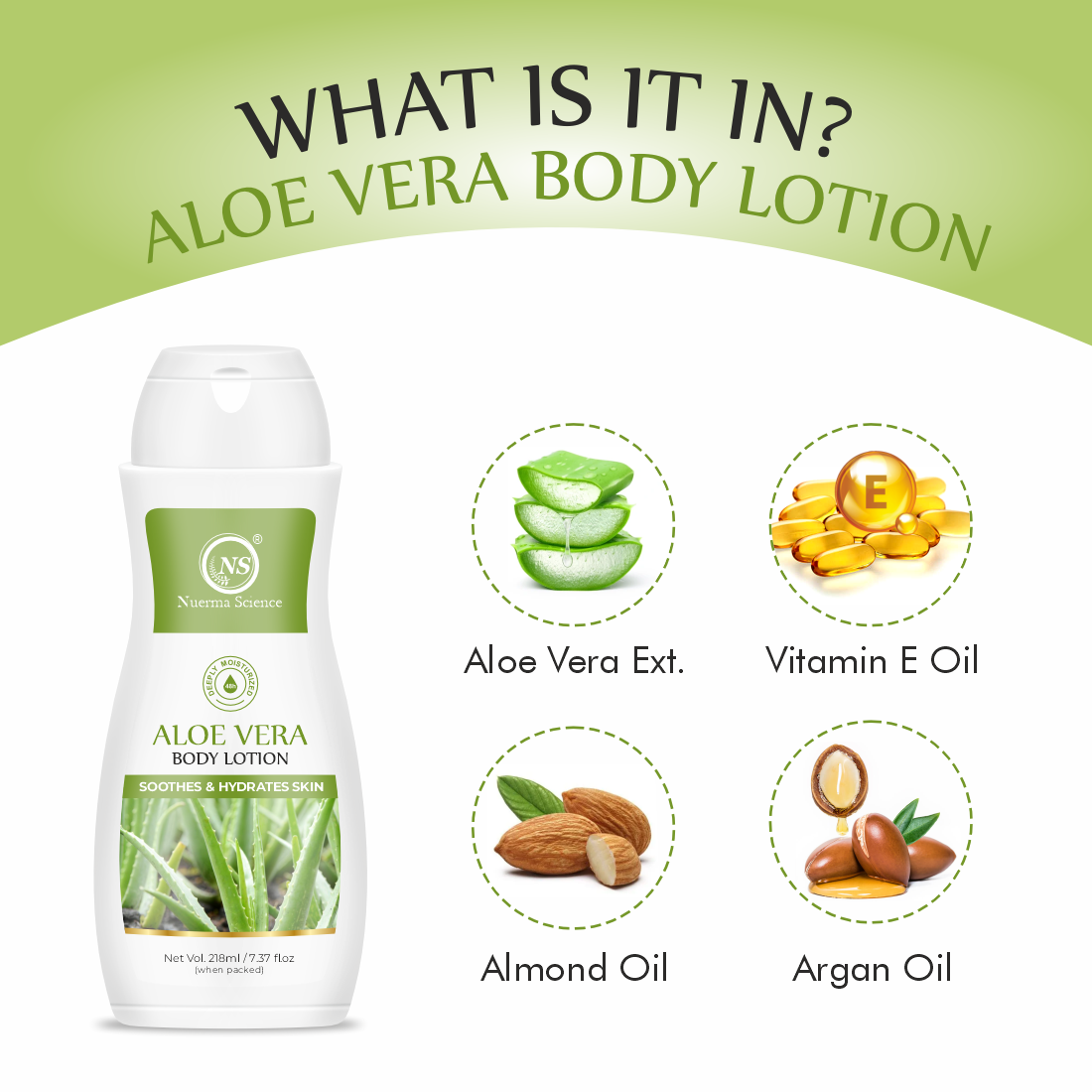 Nuerma Science Aloe Vera Body Lotion For Deep Hydration (218 Ml)