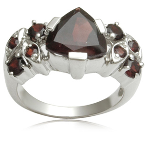 Garnet Silver Rings Charm Earrings