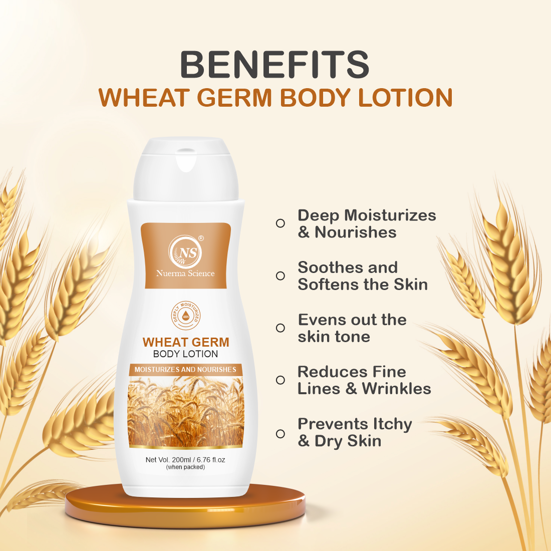 Nuerma Science Wheatgerm Body Lotion For Ultra Soft (200 Ml)